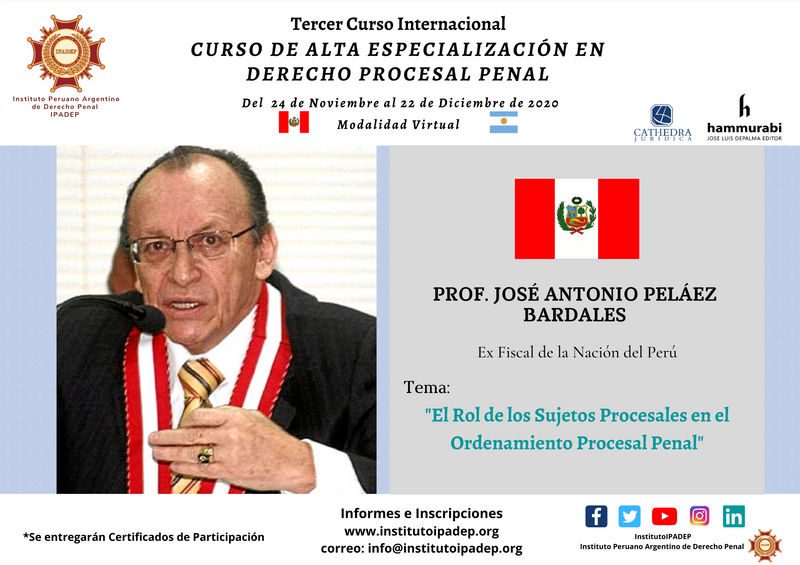 Afiche del profesor José Antonio Peláez Bardales