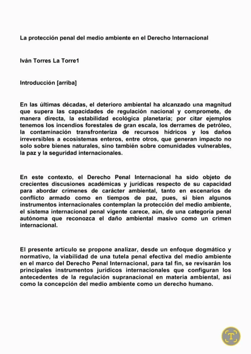 Segunda imagen de la publicación de la revista N.º 52 de la Revista Iberoamericana de Derecho Ambiental y Recursos Naturales, con el artículo del Maestro Iván Torres La Torre.