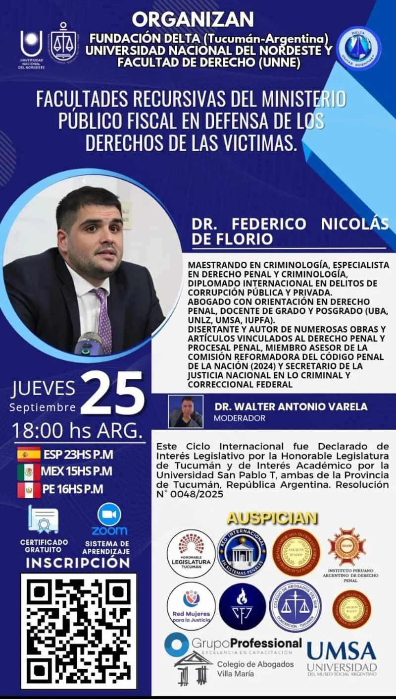 Afiche del ciclo internacional de la Universidad Mayor de San Andrés.