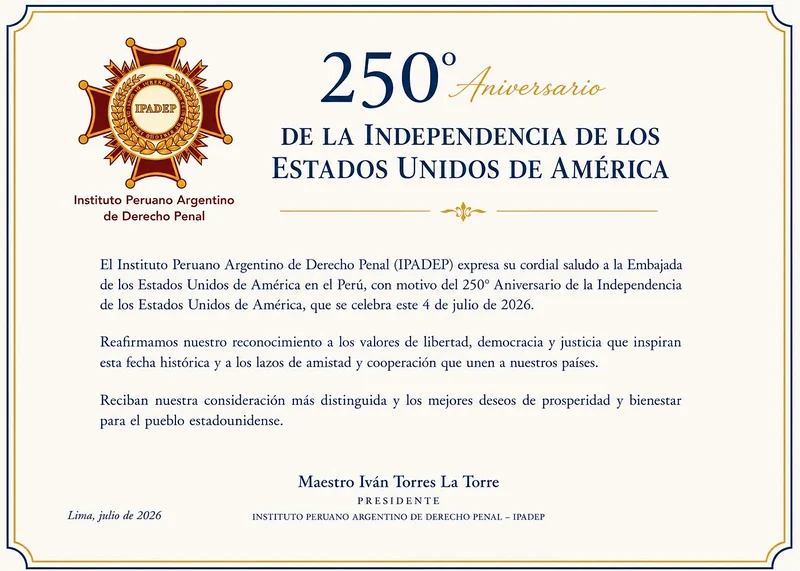 Documento original: Saludo por el 250.º aniversario de la Independencia de los Estados Unidos de América