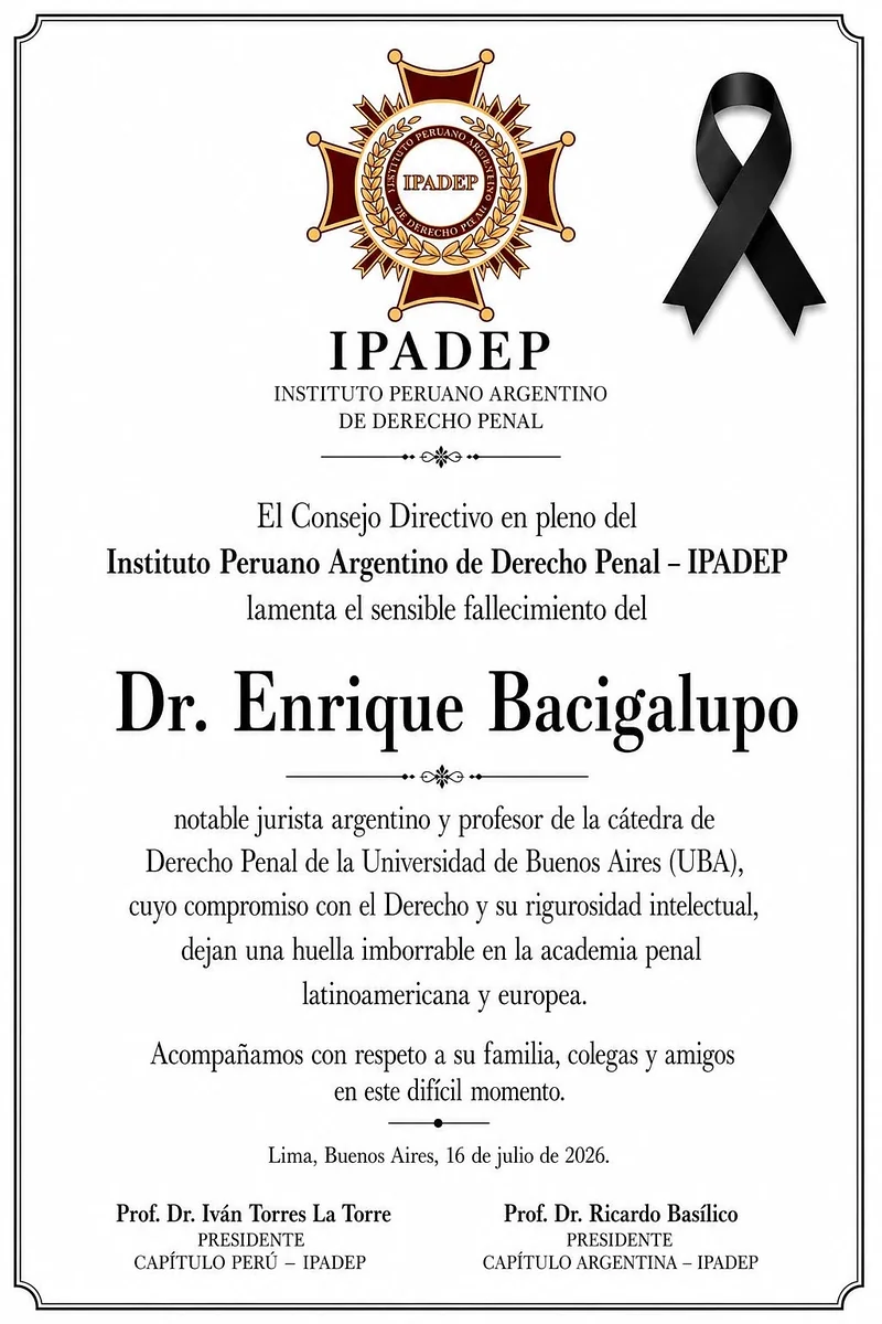 Documento original: Fallecimiento del Dr. Enrique Bacigalupo