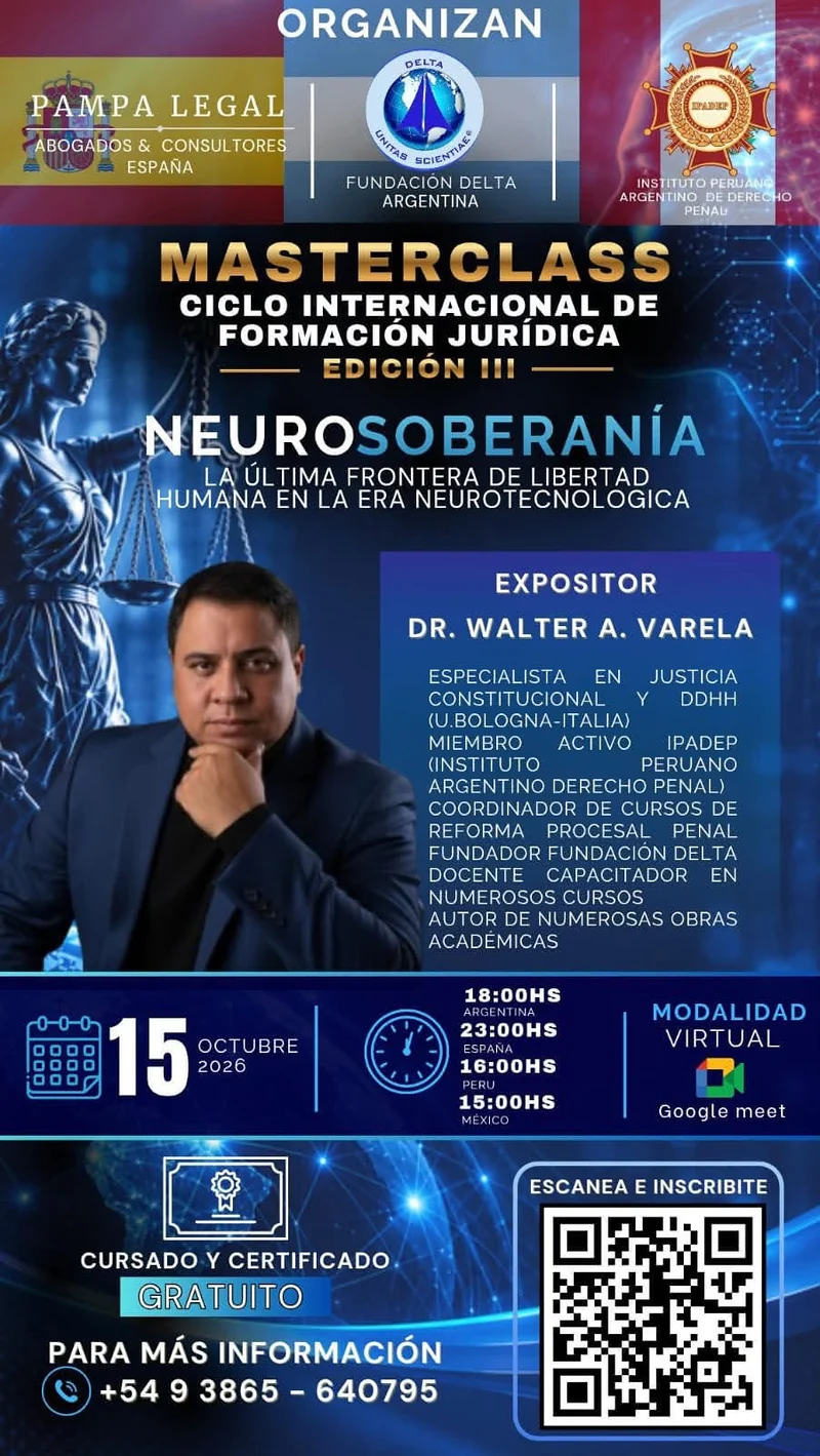 El IPADEP, Pampa Legal y Fundación Delta organizan Masterclass Internacional sobre Neurosoberanía — fotografía 1