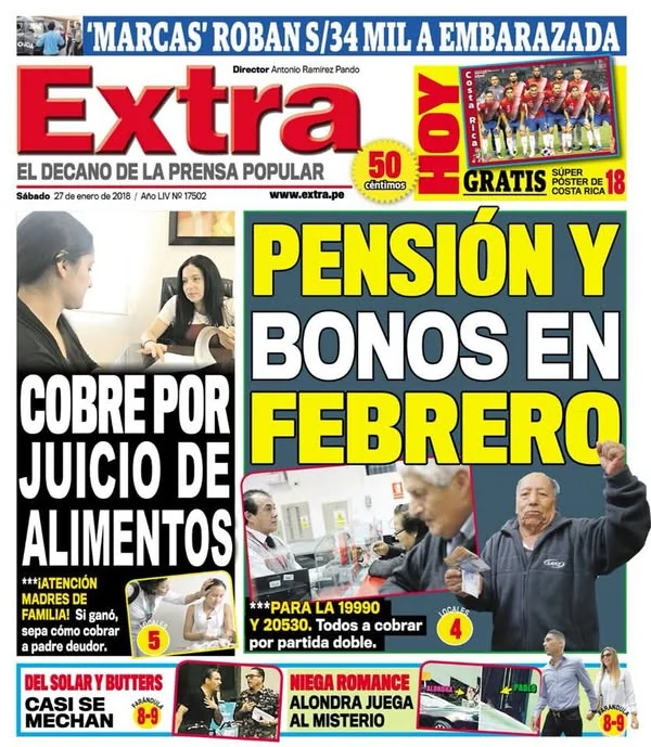 Documento original: Giovanna Abad orienta sobre pensiones alimenticias en Diario Extra