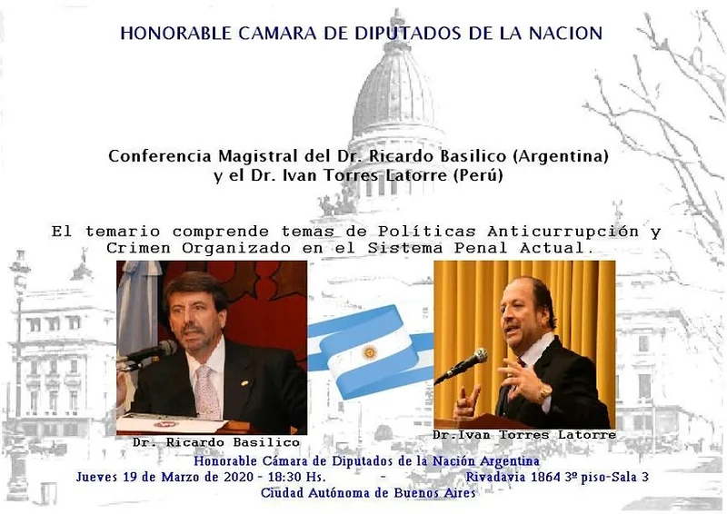 Otra versión del afiche de la conferencia sobre anticorrupción y crimen organizado.
