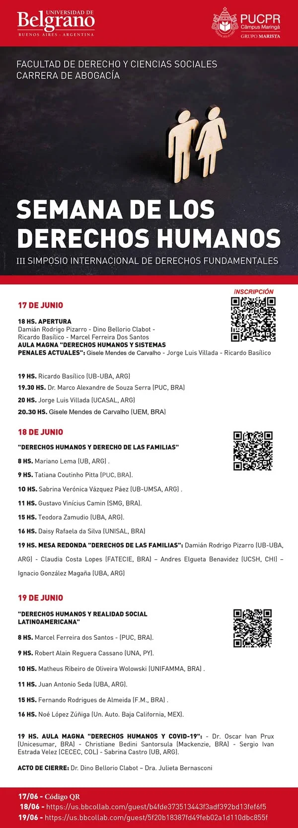 Programa de la Semana de los Derechos Humanos de la Universidad de Belgrano.