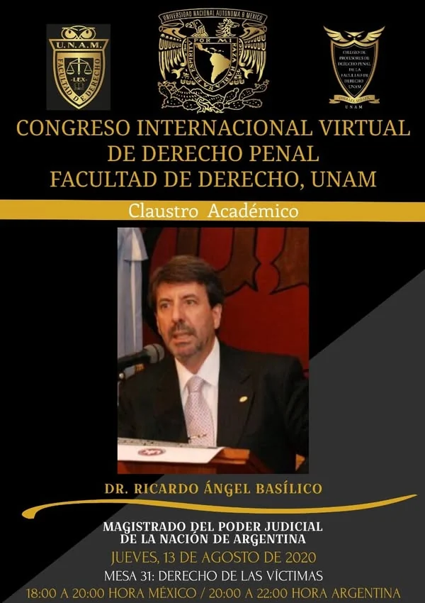 Afiche de la participación de Ricardo Ángel Basílico en el congreso internacional virtual.