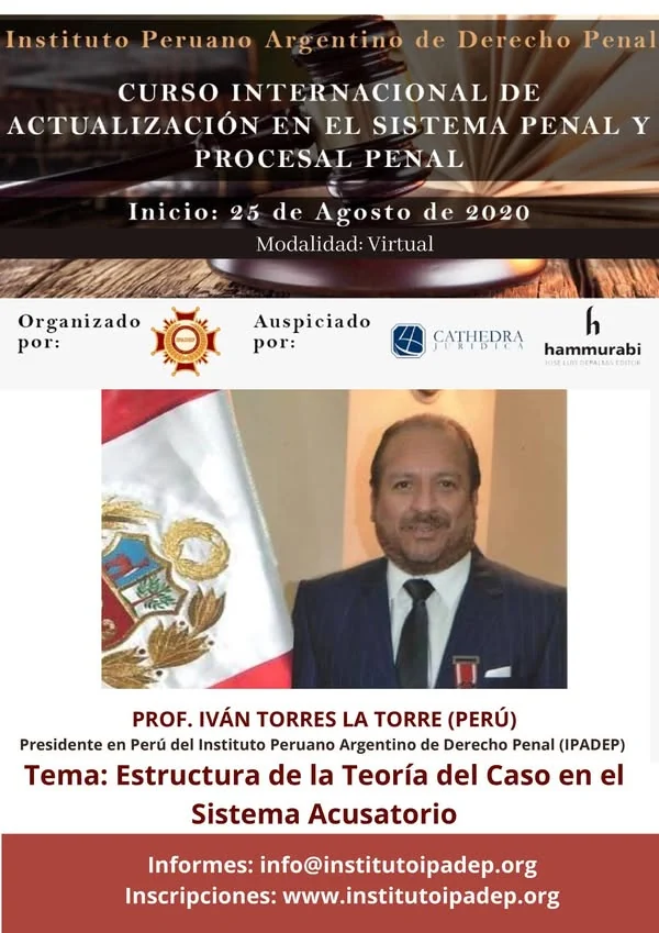 Afiche de la clase sobre estructura de la teoría del caso en el sistema acusatorio.