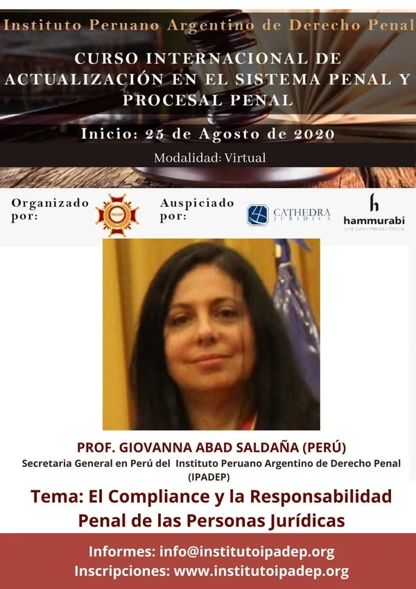 Afiche de la clase sobre compliance y responsabilidad penal de las personas jurídicas.