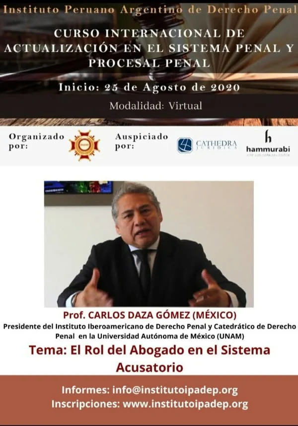 Afiche de la clase sobre el rol del abogado en el sistema acusatorio.