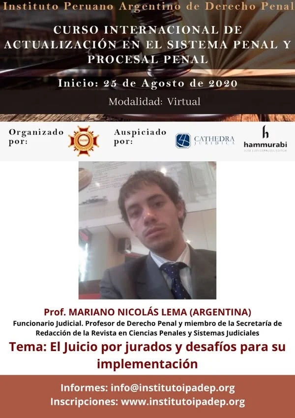 Afiche de la clase sobre el juicio por jurados y desafíos para su implementación.