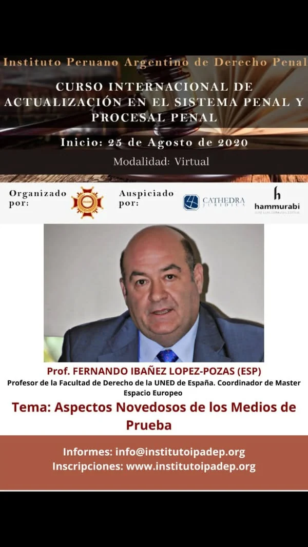 Afiche de la clase sobre nuevos medios de prueba.