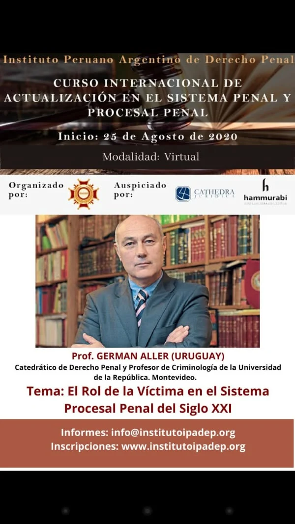 Afiche de la clase sobre el rol de la víctima en el sistema procesal penal uruguayo.