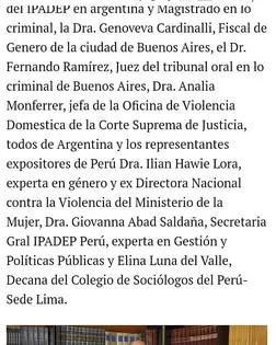 Fragmento de la nota con la relación de docentes del curso.