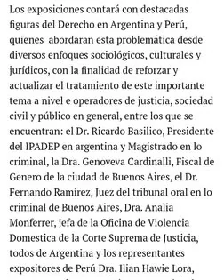 Continuación de la nota periodística sobre el curso y sus expositores.