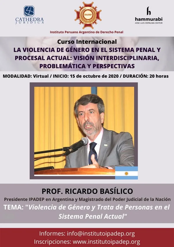 Afiche de la intervención de Ricardo Basílico en el curso sobre violencia de género.
