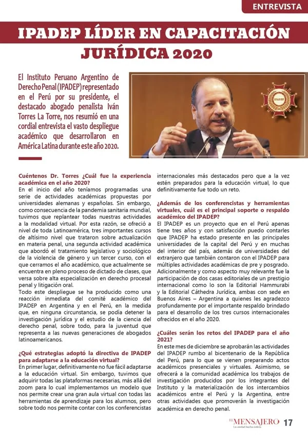 Documento original: Balance de la capacitación jurídica del IPADEP durante 2020