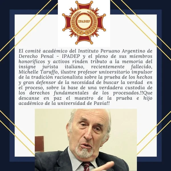Documento original: Tributo del IPADEP a Michele Taruffo
