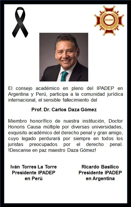 Documento original: Condolencias y homenaje al profesor Carlos Daza Gómez