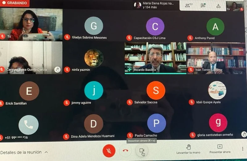 Vista de los participantes conectados a una conferencia virtual del ciclo.