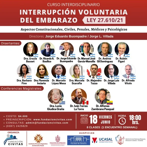 Afiche del curso interdisciplinario «Interrupción voluntaria del embarazo».