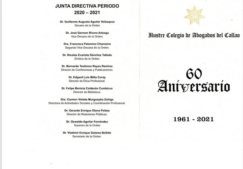 Programa institucional del 60.º aniversario del Ilustre Colegio de Abogados del Callao.