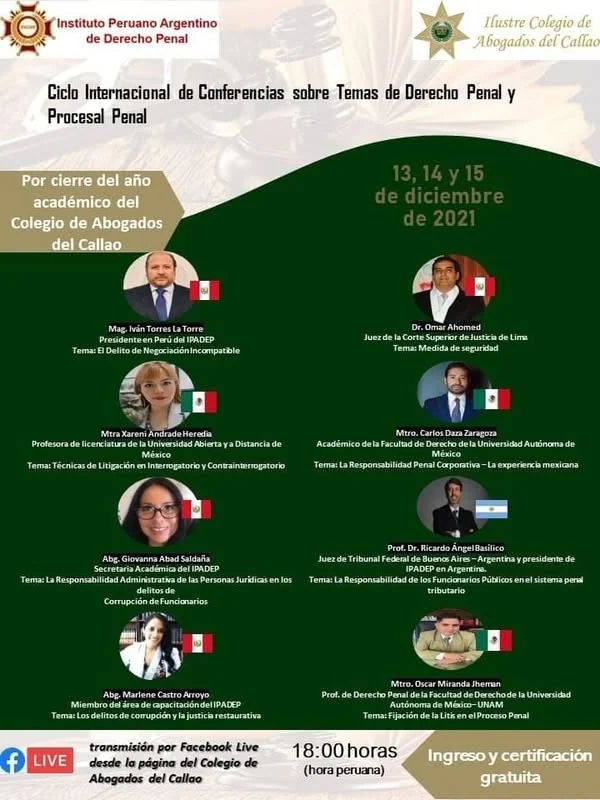 Programa e inscripciones del cierre académico organizado con el Colegio de Abogados.