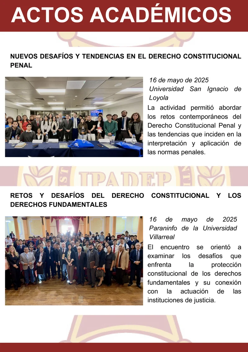 Página 11: Actos académicos — mayo: USIL y Universidad Villarreal