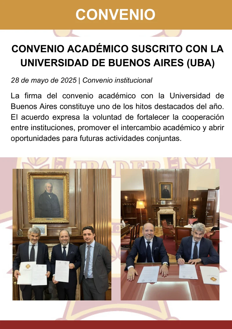 Página 13: Convenio académico con la Universidad de Buenos Aires (UBA)